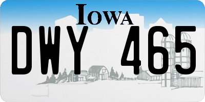 IA license plate DWY465