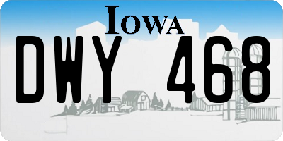 IA license plate DWY468