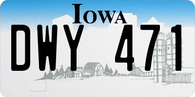 IA license plate DWY471