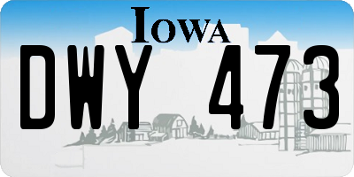 IA license plate DWY473