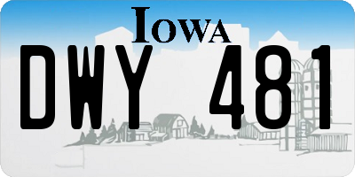 IA license plate DWY481