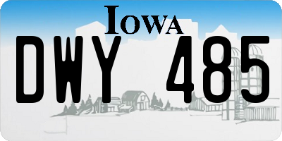 IA license plate DWY485