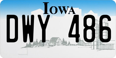 IA license plate DWY486