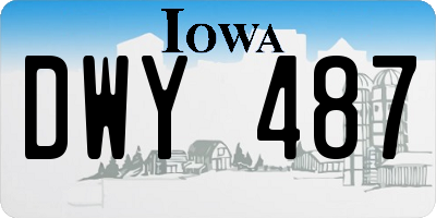 IA license plate DWY487