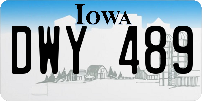 IA license plate DWY489