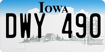 IA license plate DWY490