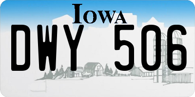 IA license plate DWY506