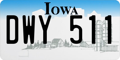 IA license plate DWY511