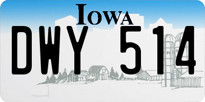 IA license plate DWY514