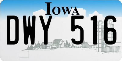 IA license plate DWY516