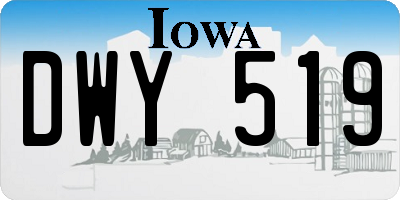 IA license plate DWY519