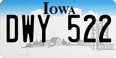 IA license plate DWY522