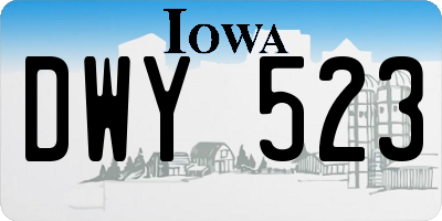 IA license plate DWY523