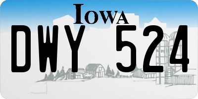 IA license plate DWY524