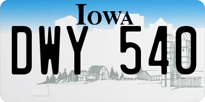 IA license plate DWY540