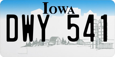 IA license plate DWY541