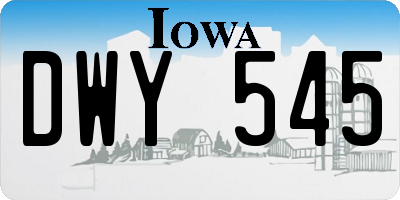 IA license plate DWY545