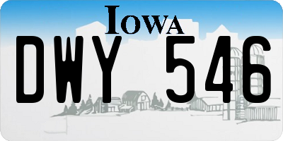 IA license plate DWY546