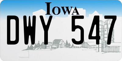 IA license plate DWY547