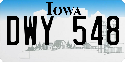 IA license plate DWY548