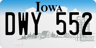 IA license plate DWY552