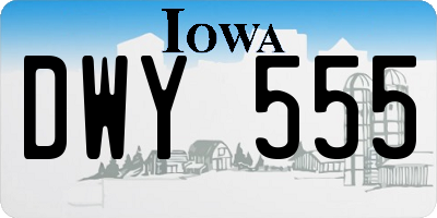 IA license plate DWY555