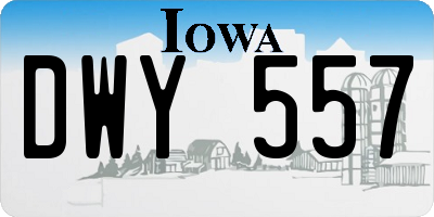 IA license plate DWY557