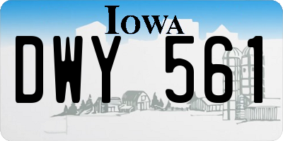 IA license plate DWY561