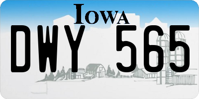 IA license plate DWY565