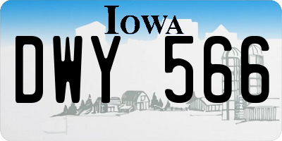 IA license plate DWY566
