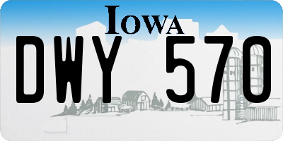 IA license plate DWY570