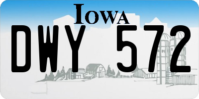 IA license plate DWY572