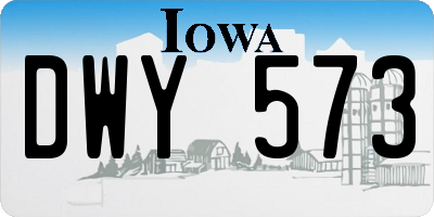 IA license plate DWY573