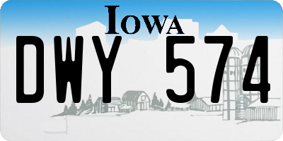 IA license plate DWY574