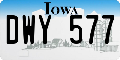 IA license plate DWY577