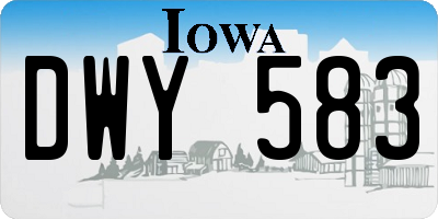 IA license plate DWY583