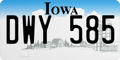 IA license plate DWY585
