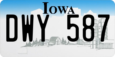 IA license plate DWY587
