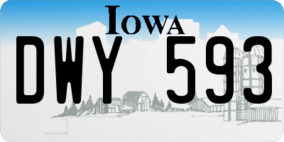 IA license plate DWY593