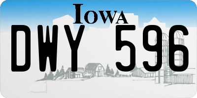 IA license plate DWY596