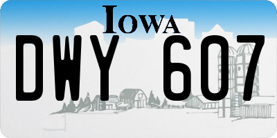 IA license plate DWY607