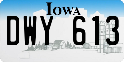 IA license plate DWY613