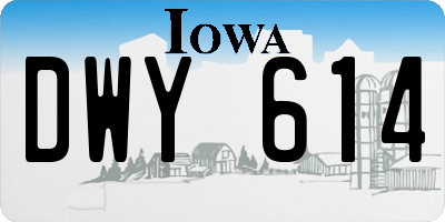 IA license plate DWY614