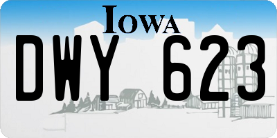 IA license plate DWY623