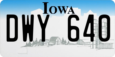 IA license plate DWY640