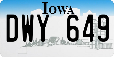 IA license plate DWY649