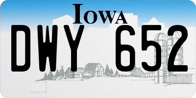 IA license plate DWY652
