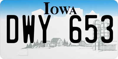 IA license plate DWY653