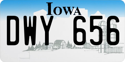 IA license plate DWY656