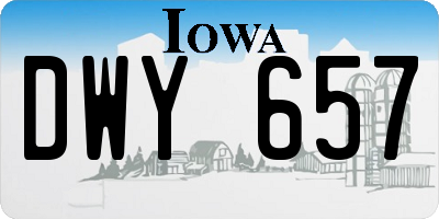 IA license plate DWY657